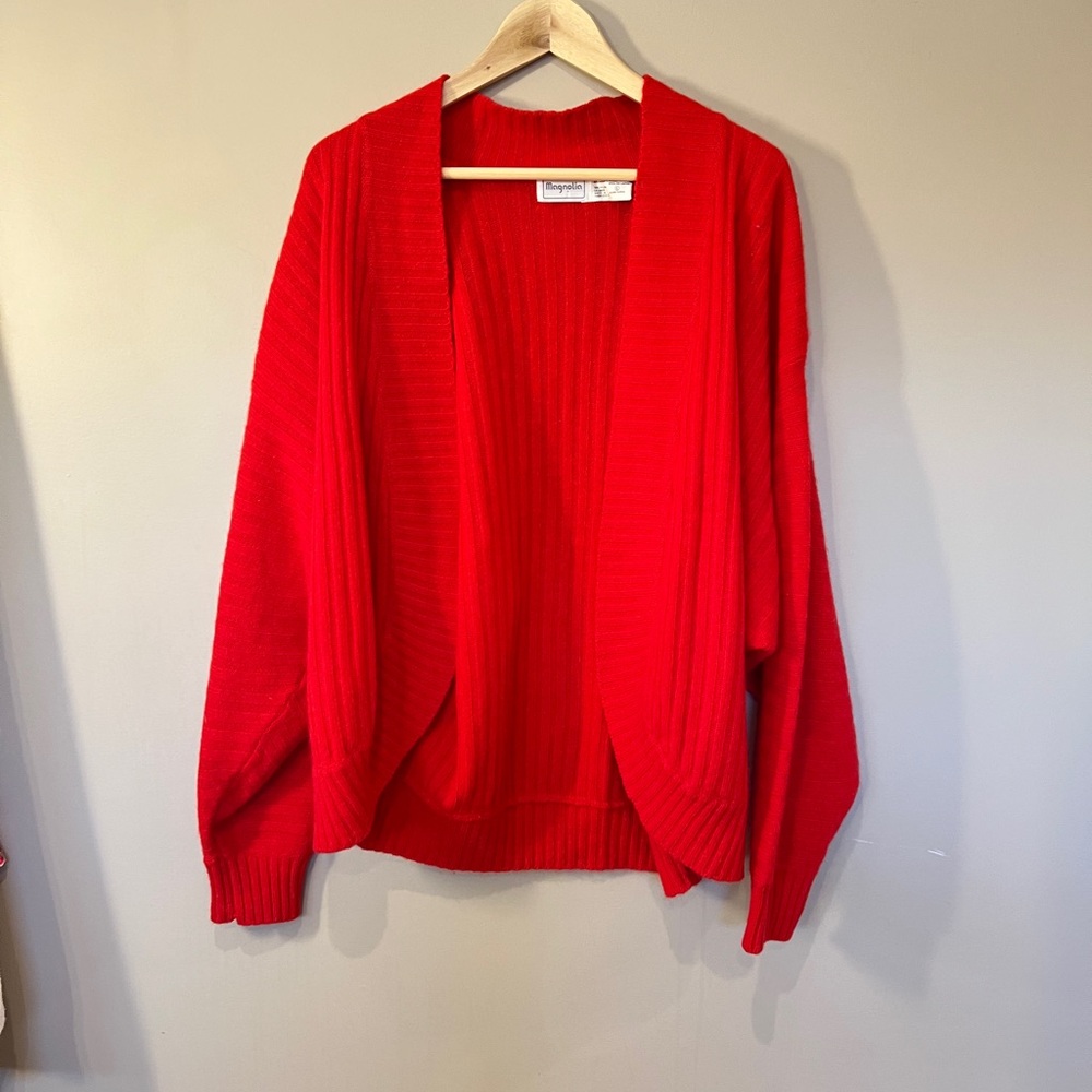 Magnolia Bright Red Open Front Cardigan